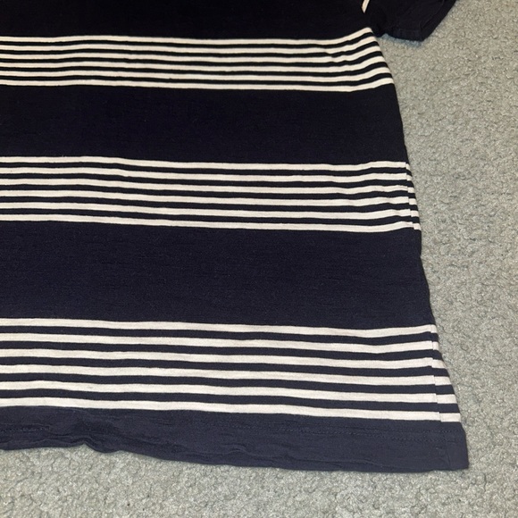 Old Navy Shirt Mens Large Blue White Striped Short Sleeve Tee Casual Top Preppy - Picture 6 of 14
